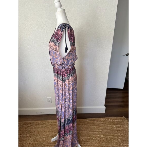 TIGERLILY BELLE EAU MAXI DRESS Tassel Bohemian Button Down Size US 8 - Picture 7 of 14